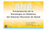 Presentación de la Estrategia en Diabetes del Sistema Nacional de Salud