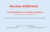 Recital Poético de Emiliano Valdeolivas