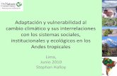Adaptación y vulnerabilidad al cambio climático y sus interrelaciones con los sistemas sociales, institucionales y ecológicos en los Andes tropicales. Stephan Halloy.