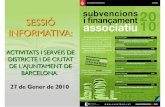 [Cicle de subvencions 2010] subvencions de l ajuntament