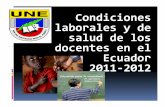 Condiciones laborales y de salud de los docentes en el ecuador
