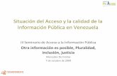 Situación del acceso y la calidad de la información pública en Venezuela