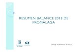 Balance 2013 de Promálaga
