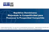 República Dominicana: Mejorando la competitividad para promover la prosperidad compartida - McDonald Benjamin, Banco Mundial