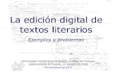 La Edición Digital de Textos Literarios