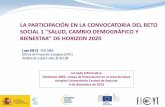 LA PARTICIPACIÓN EN LA CONVOCATORIA DEL RETO SOCIAL 1 "SALUD, CAMBIO DEMOGRÁFICO Y BIENESTAR" DE HORIZON 2020
