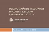 Decimo análisis de resultados al 19 de junio 2012