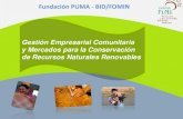 Fundacion PUMA - medioambiente y DEL, el caso del proyecto gestion empresarial comunitaria y mercados para la conservacion de recursos naturales renovables