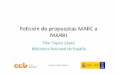 Petición de propuestas MARC a MARBI. Pilar Tejero López