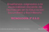 Enseñanzas asignadas a la especialidad docente de Tecnología en la Educación Secundaria y Bachillerato.3º ESO