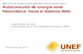 Autoconsumo de energía solar fotovoltaica: hacia el balance neto