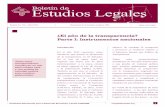 Boletín de Estudios Legales No. 136, ¿El año de la transparencia? Parte I: Instrumentos nacionales