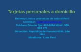 a Tarjetas personales a domicilio delivery Lima y provincias de todo el Peru