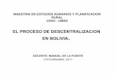 Proceso de descentralizacion en Bolivia