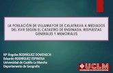 LA POBLACIÓN DE VILLAMAYOR DE CALATRAVA A MEDIADOS DEL XVIII SEGÚN EL CATASTRO DE ENSENADA: RESPUESTAS GENERALES Y MEMORIALES