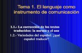 Tema 1. El Lenguaje Como Instrumento De Comunicacion