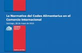La normativa del Codex Alimentarius en el comercio internacional