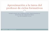 Seminario Formación Profesional. Aproximación a la tarea del profesor de ciclos formativos. Universidad Miguel Hernández Elche 2015