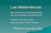 Las Matematicas Como Herramienta En El Area Economica
