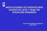 Indicaciones endoscopia digestiva. atencion primaria. 2013.