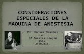 Consideraciones especiales de la maquina de anestesia