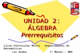 Unidad 2 algebra 1variable