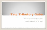 Tao, tributo y gabo, charla anafinet 16 12-2013 aspectos al cierre del ejercicio