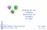 Ranking Colegios Adventistas en Colombia 2014