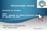 UNIVERSIDAD ISRAEL ORDENES DE VENTA
