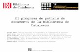 El programa de petició de documents de la Biblioteca de Catalunya