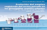 Evolución del empleo registrado del sector privado en los principales centros urbanos - Cuarto Trimestre 2012