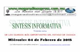 Sintesis informativa oaxaca 04 de febrero 2015