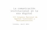 Comunicación institucional en la era digital