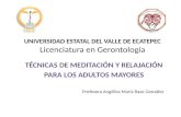 Técnicas de meditación y  relajación en adultos mayores