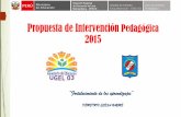 Propuesta de Intervención Pedagógica en las Instituciones Educativas ccesa1156