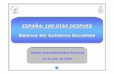 Balance de 100 días de gobierno socialista