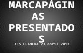 Marcapáginas presentados concurso 2013 IES LLANERA