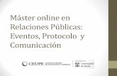 Master online en Relaciones Públicas: eventos protocolo y comunicación