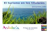 Turismo en los Titulares - Jornadas Destino Andalucía - Priego