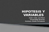 Hipótesis y Variables - LUIS MAVO - YACAMBU