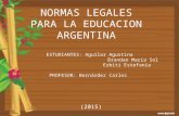 Normas Legales para la Educacion Argentina