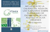 Influencia de la calidad del agua de la almazara sobre el proceso de producción de Aceites de Oliva Vírgenes. Alfonso Montaño. CTAEX
