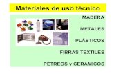 Materiales de uso técnico. Plásticos