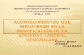 Acontecimientos que influyeron en la modificación de la sociedad laboral venezolana