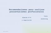 Recomendaciones para realizar presentaciones profesionales
