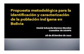 Propuesta Metodológica para la Identificación y Caracterización de la Población Indígena de Bolivia