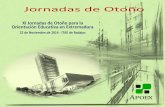 Díptico de las XI jornadas de otoño de Orientación Educativa de Extremadura 2014