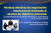 Negociación Internacional orientada al alcance de objetivos primarios
