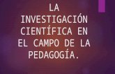 La investigación científica en el campo de la pedagogía.
