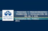 Presentación procesos y procedimientos dnpdh 2015
